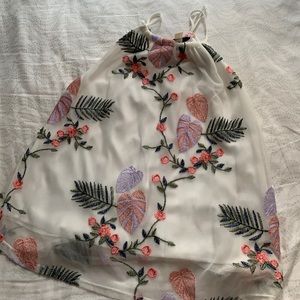 BOUTIQUE Floral Tank Top w/ Tassels